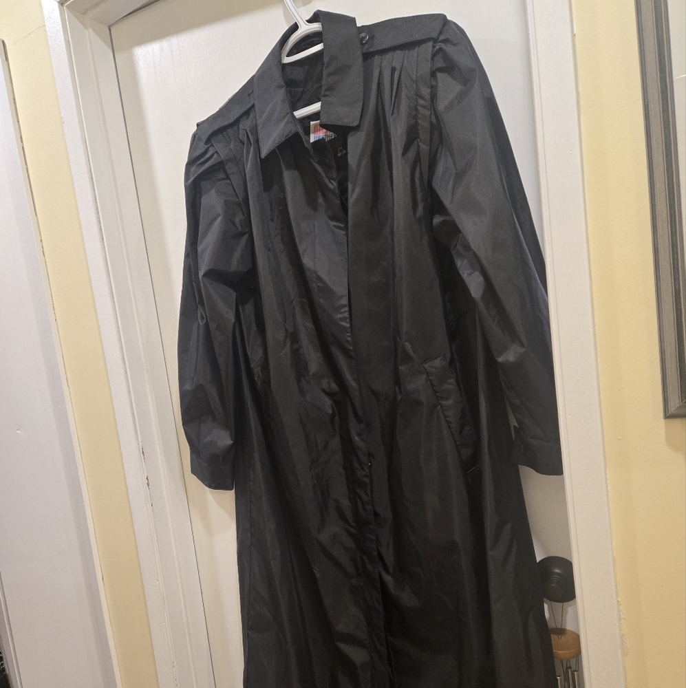 Women's  Long Black Rain Jacket